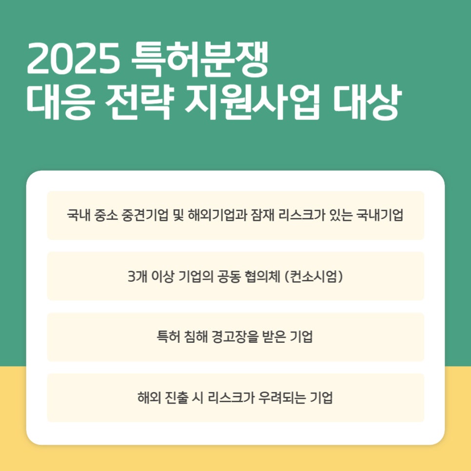 2025 특허분쟁 대응전략 지원사업