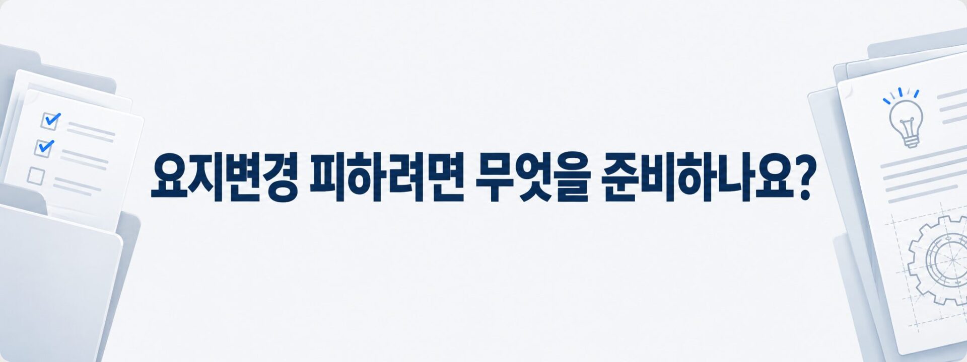 요지변경 피하기 위한 준비 사항을 정리한 점검표 이미지